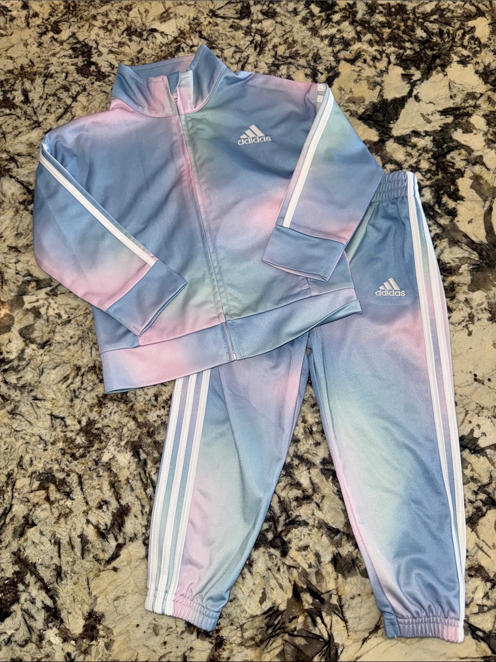 Adidas Kids Pastel Tie-Dye Track Pants & Jacket - Brand New
